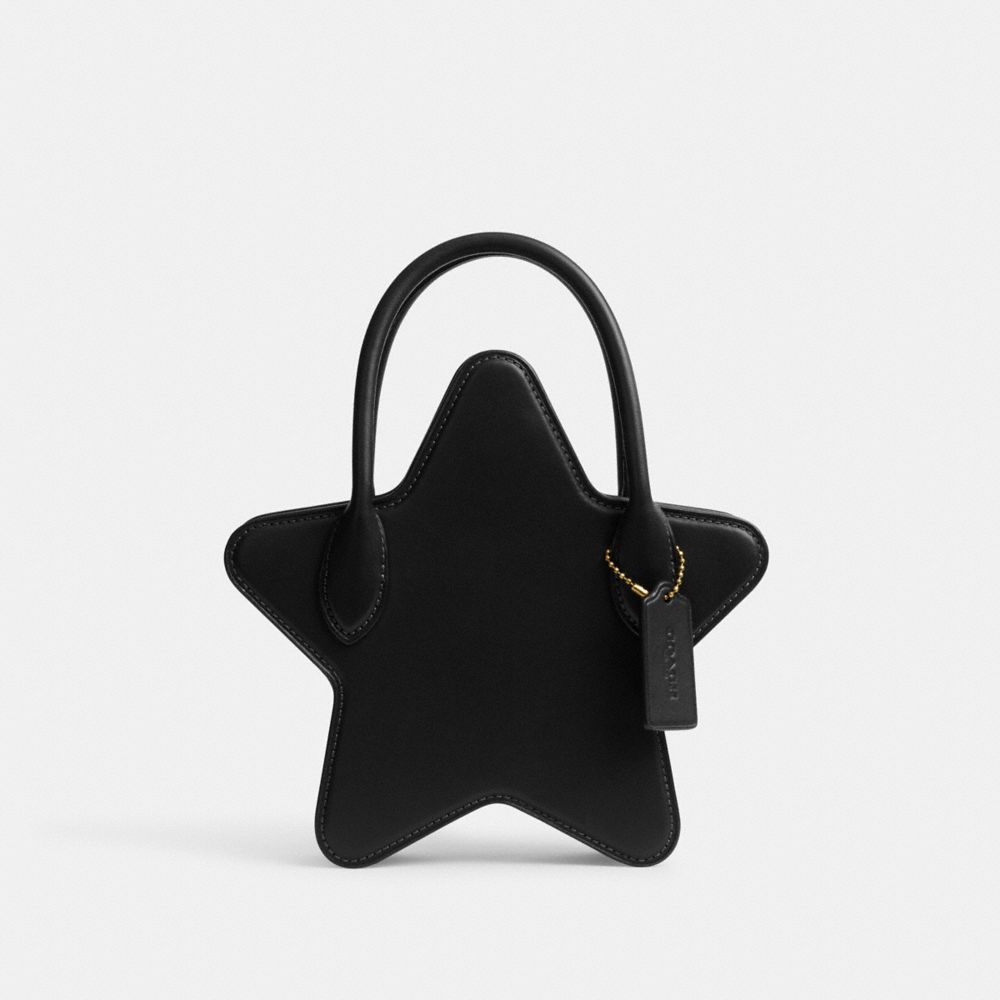 Black Women Coach Star In Regenerative Leather Brass Crossbody Bags | NZ_CH89980