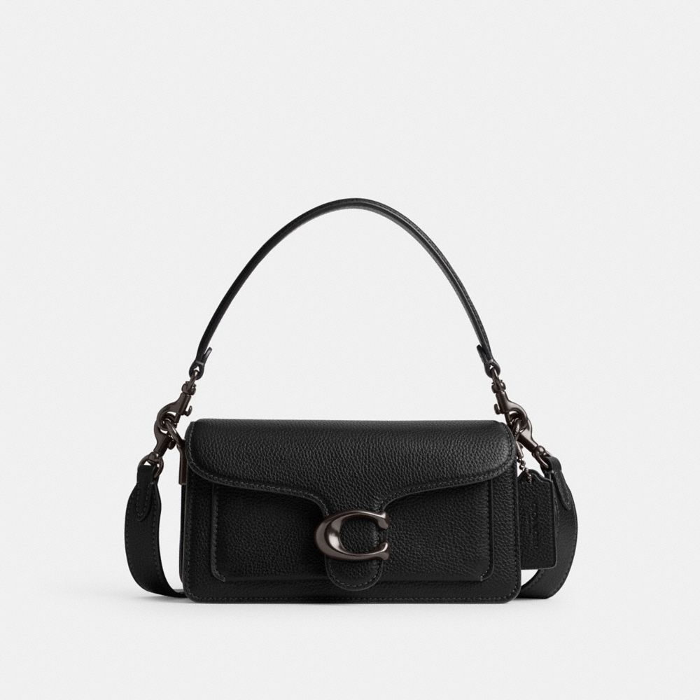 Black Women Coach Tabby 20 Polished Pebble Leather Shoulder Bags | NZ_CH99370