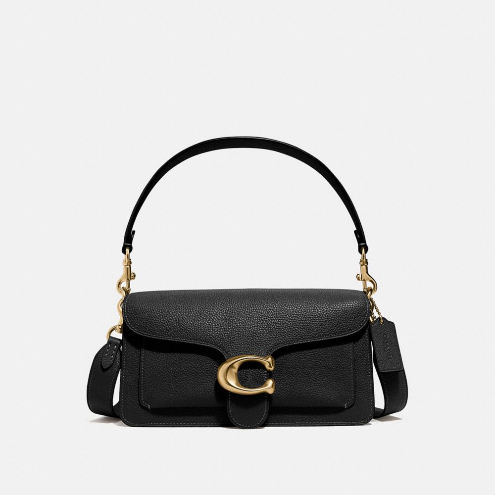 Black Women Coach Tabby 26 Polished Pebble Leather Shoulder Bags | NZ_CH28237