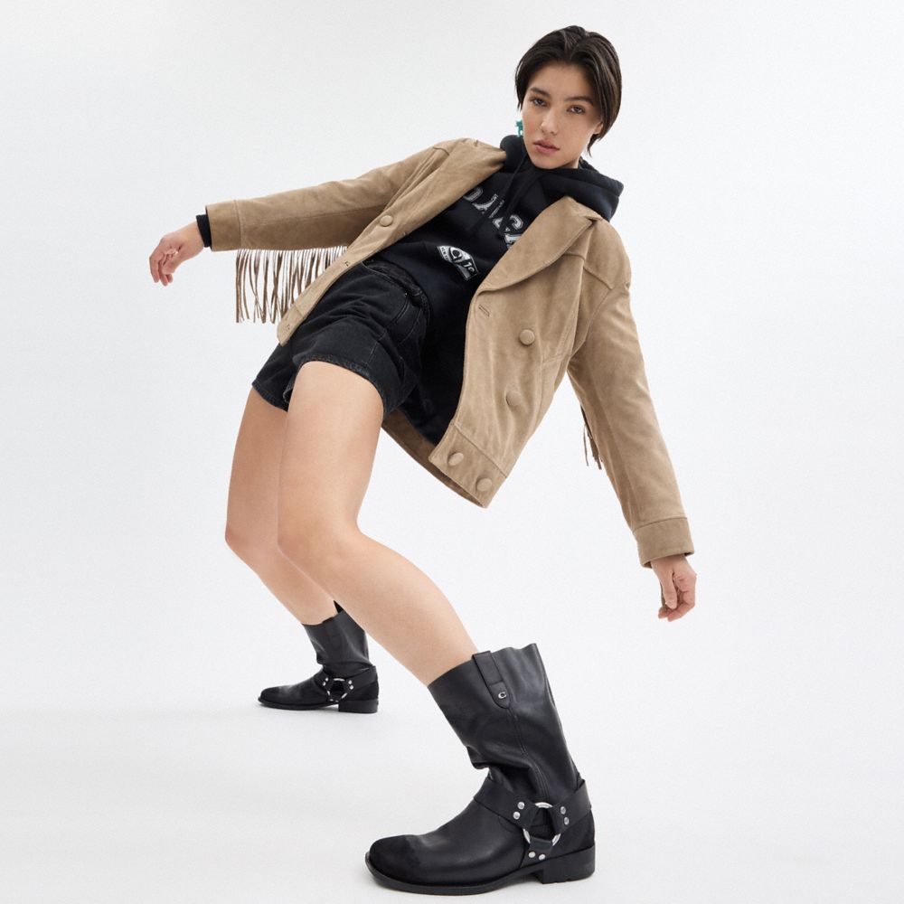 Black Women Coach Tara Biker Boots | NZ_CH60281