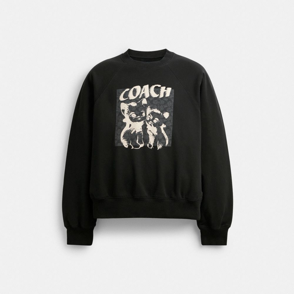 Black Women Coach The Lil Nas X Drop Signature Cats Crewneck Sweatshirts | NZ_CH38286