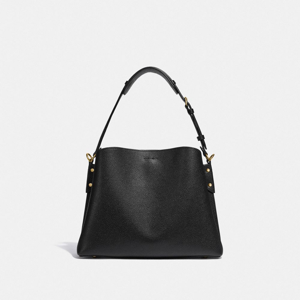 Black Women Coach Willow Pebble Leather Shoulder Bags | NZ_CH47773