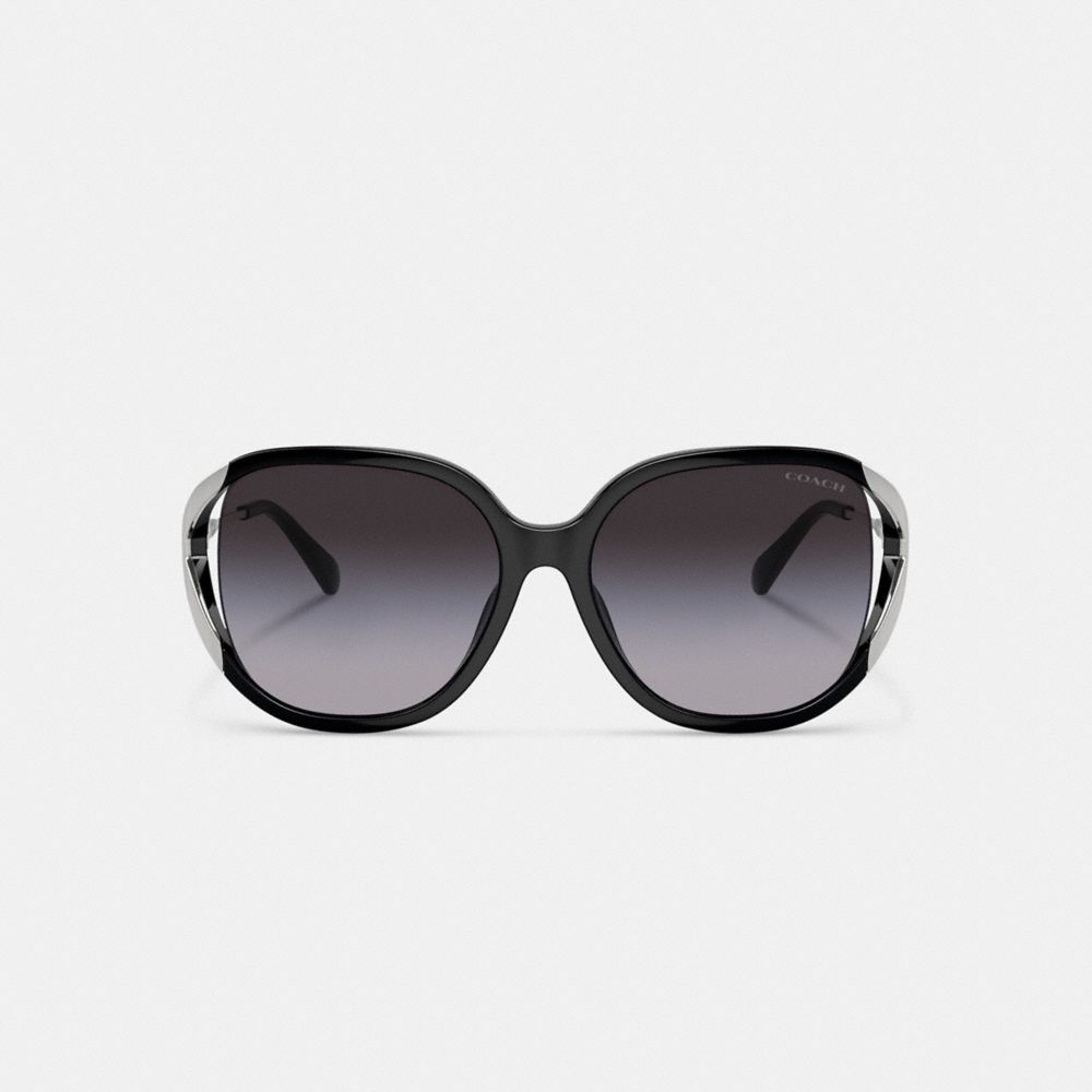 Black / Silver Women Coach Bandit Oversized Square Sunglasses | NZ_CH84698