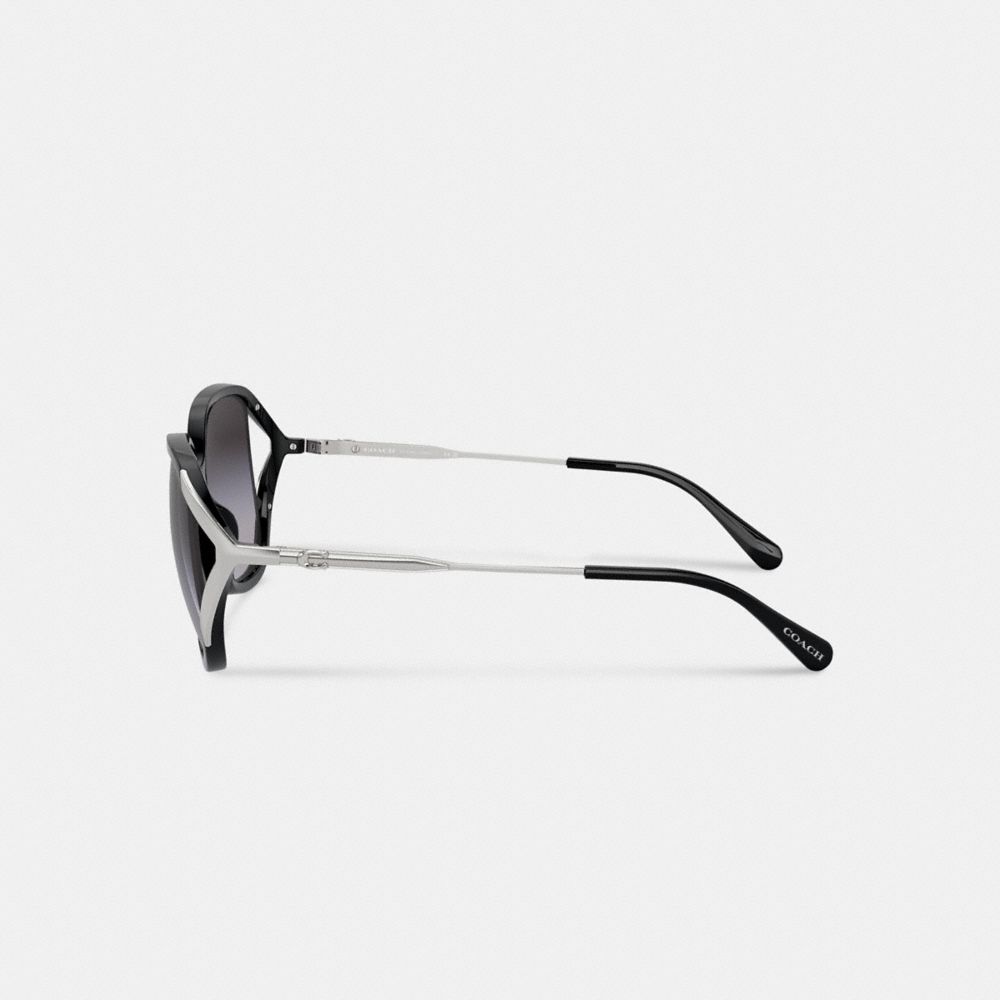 Black / Silver Women Coach Bandit Oversized Square Sunglasses | NZ_CH84698