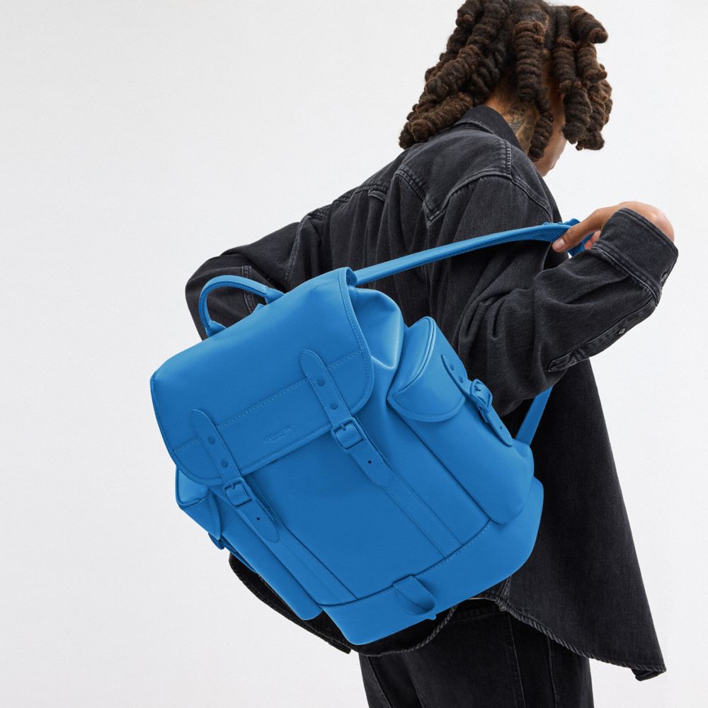 Blue Men Coach Hitchberry Backpacks | NZ_CH66978