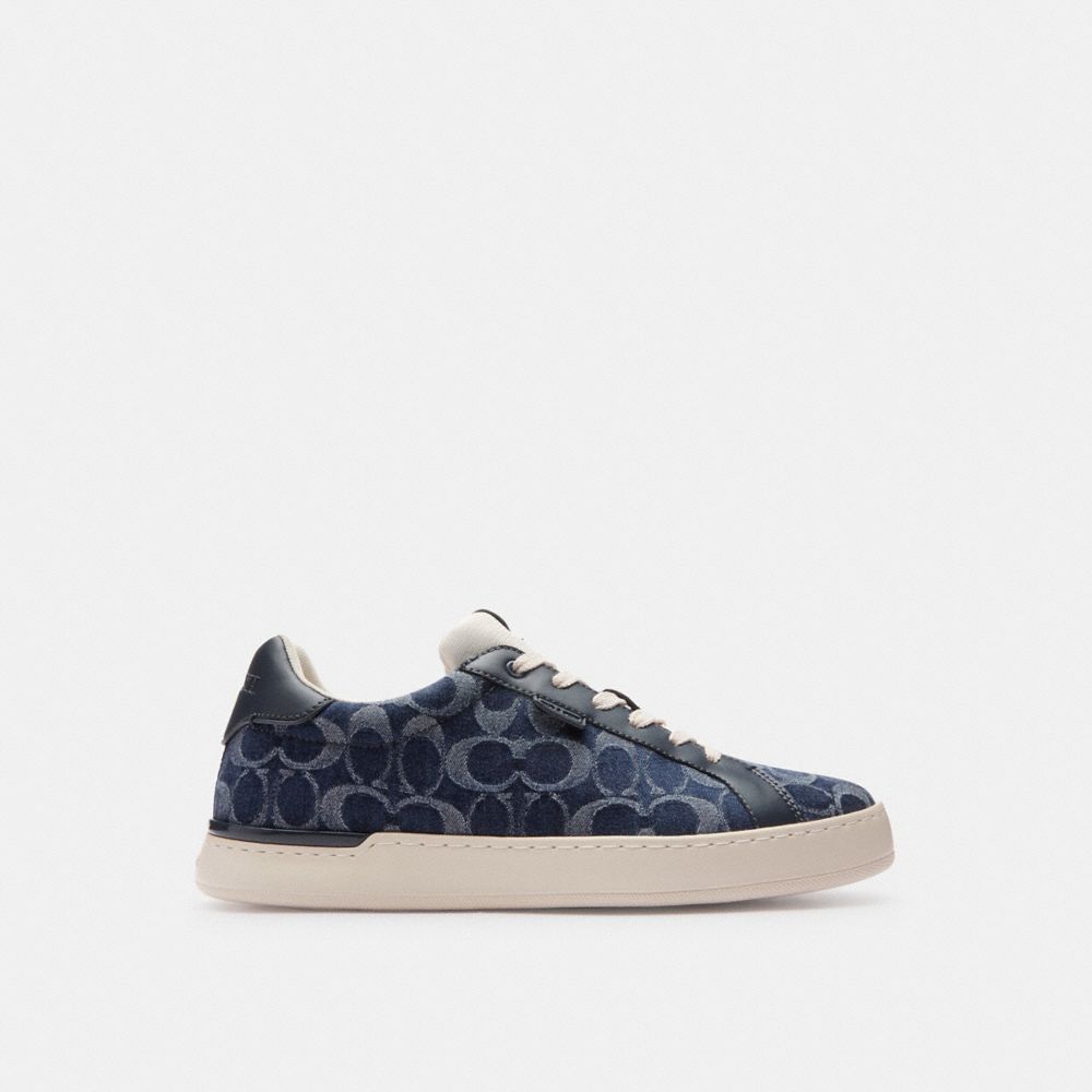 Blue Men Coach Lowline Low Top In Signature Denim Denim Sneakers | NZ_CH49920