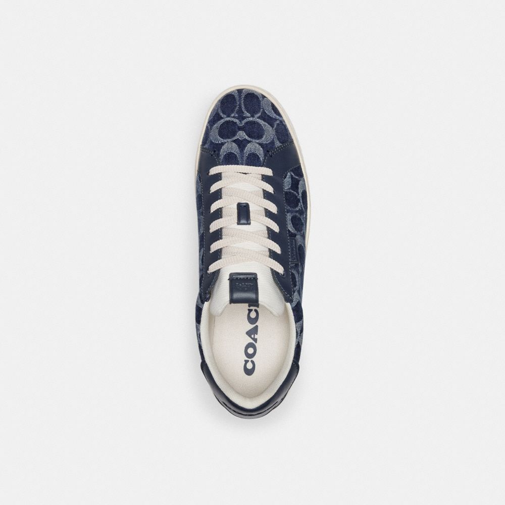 Blue Men Coach Lowline Low Top In Signature Denim Denim Sneakers | NZ_CH49920