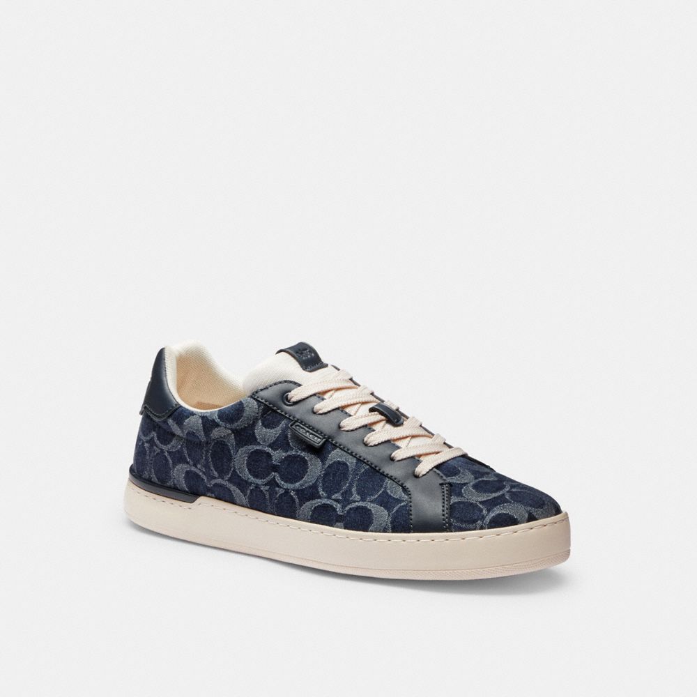 Blue Men Coach Lowline Low Top In Signature Denim Denim Sneakers | NZ_CH49920