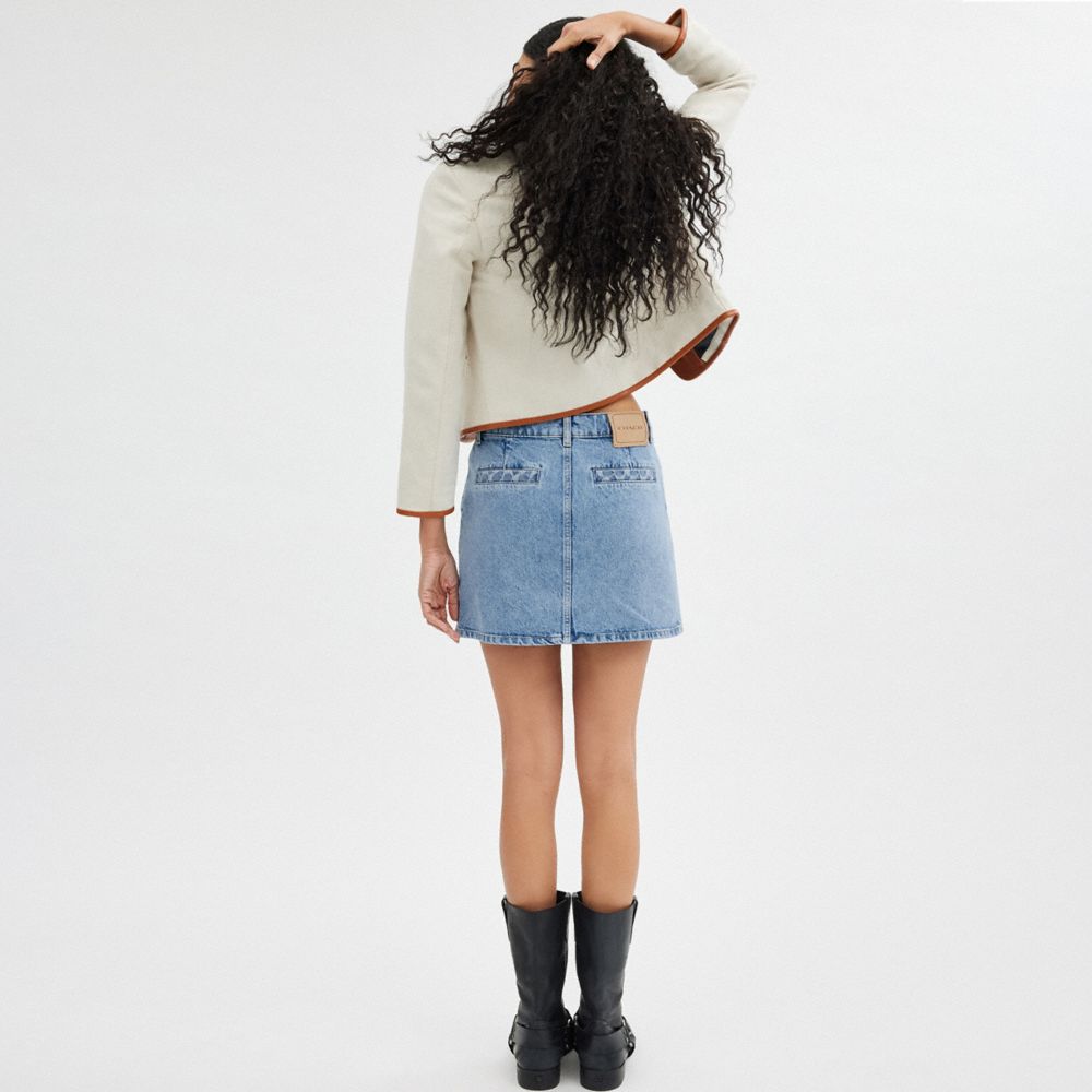 Blue Women Coach Denim Skirt | NZ_CH17518