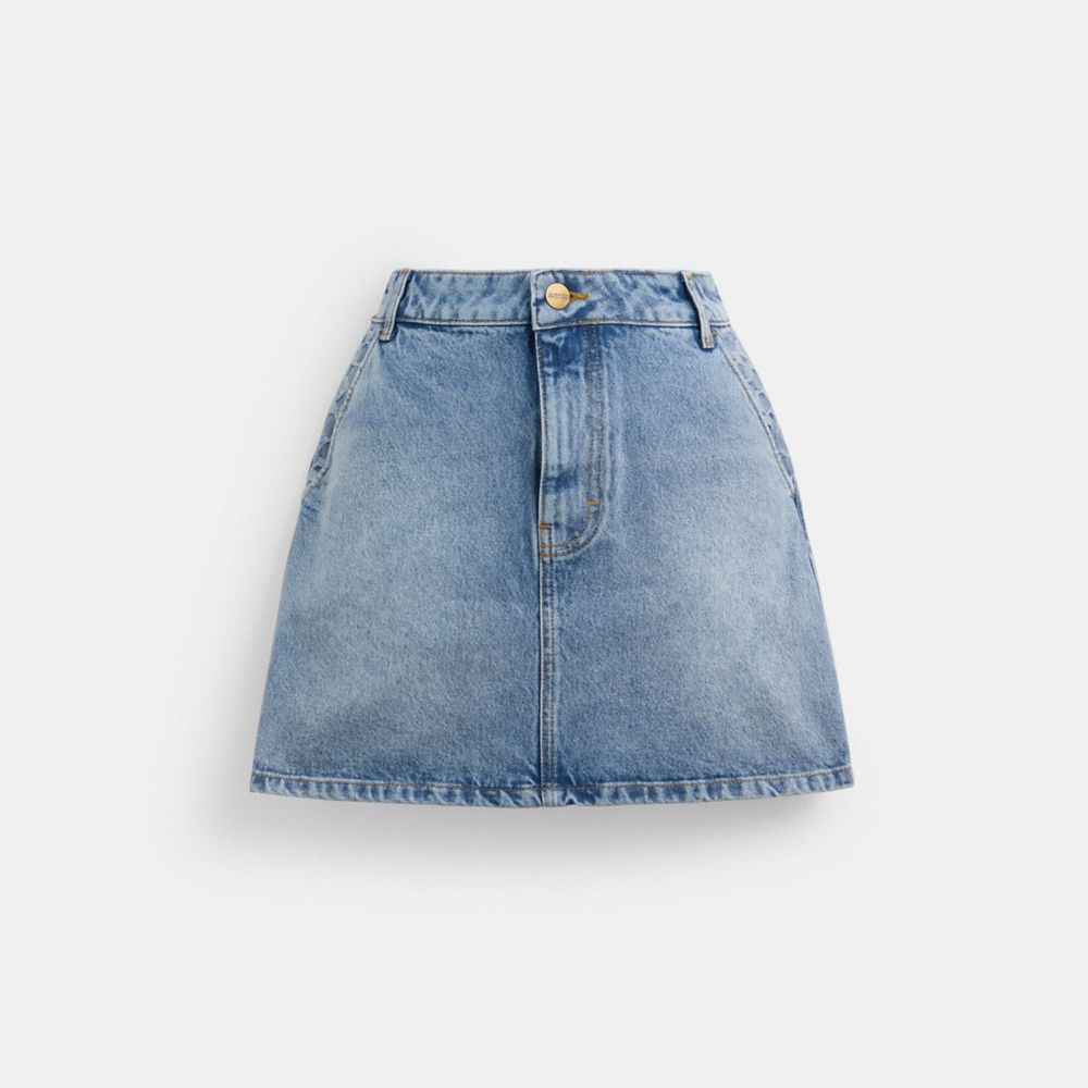 Blue Women Coach Denim Skirt | NZ_CH17518