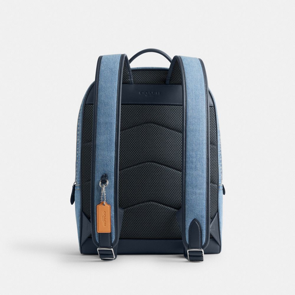 Blue / Indigo Blue Men Coach Charter Denim Backpacks | NZ_CH29849