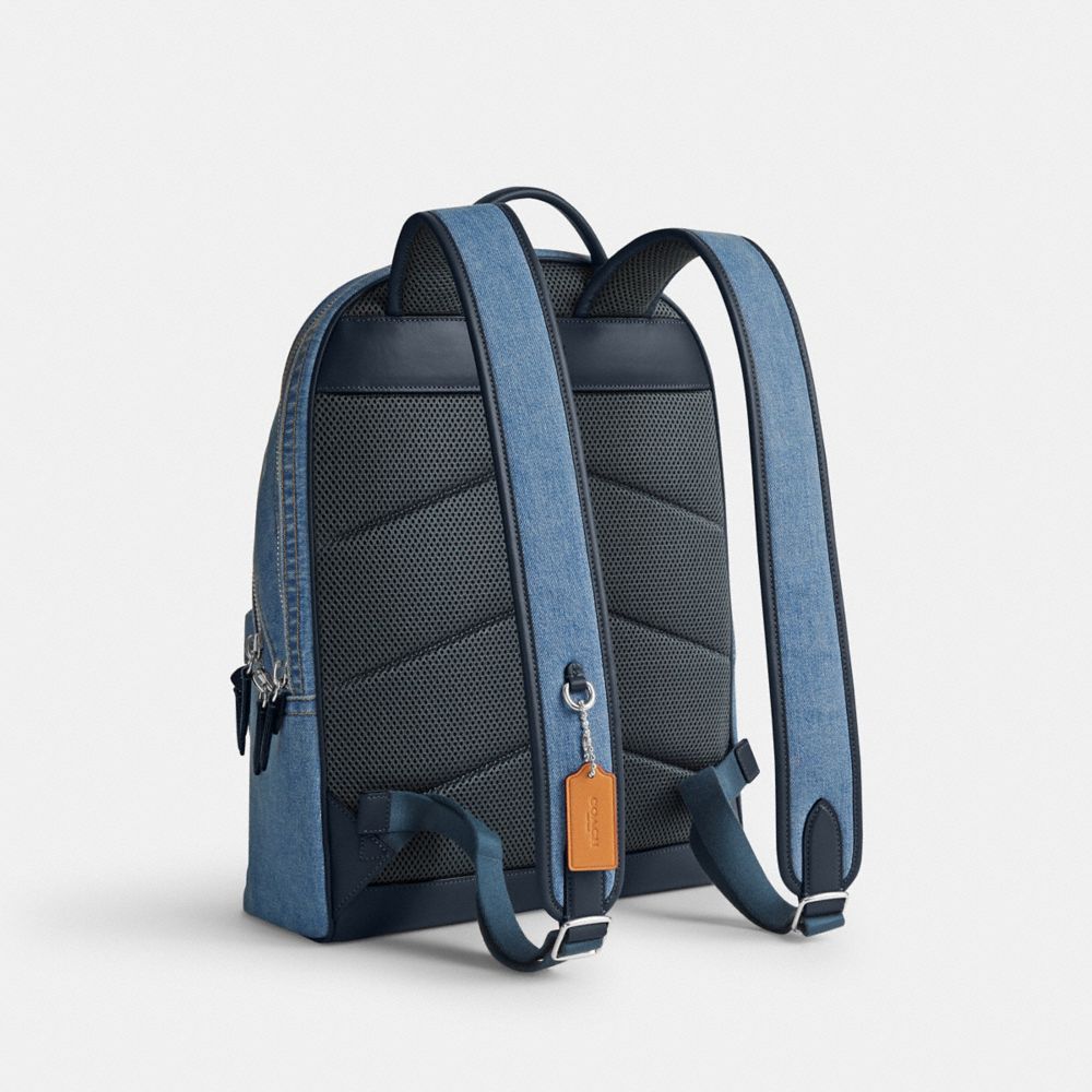 Blue / Indigo Blue Men Coach Charter Denim Backpacks | NZ_CH29849