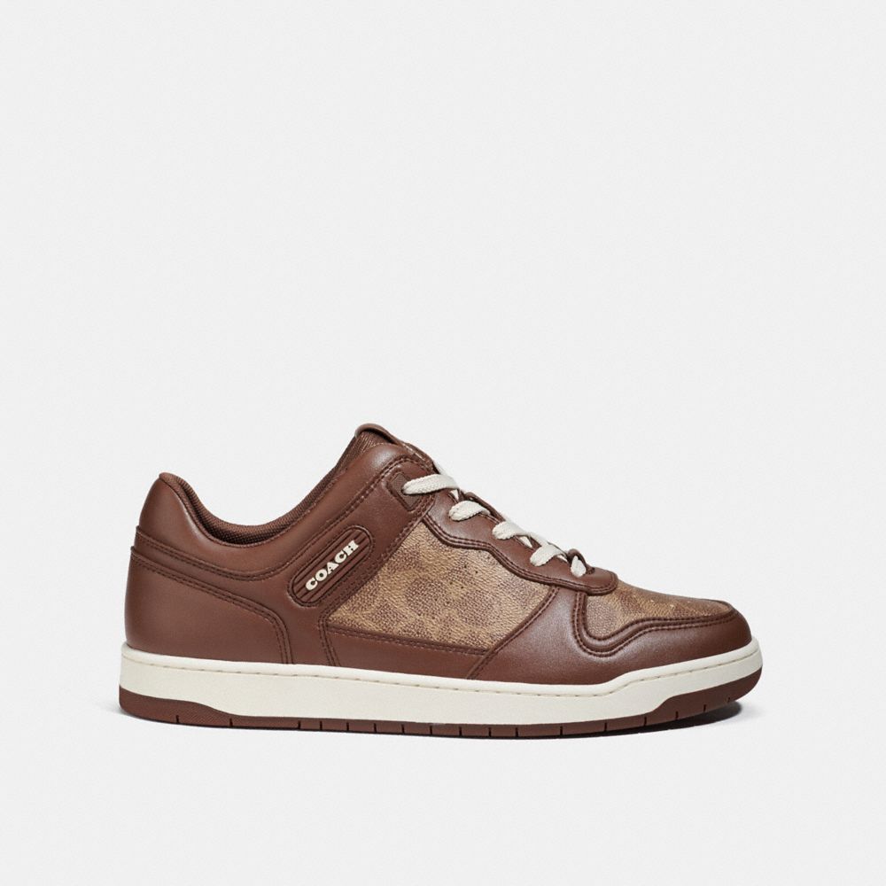 Brown Men Coach C201 In Signature Sneakers | NZ_CH66959