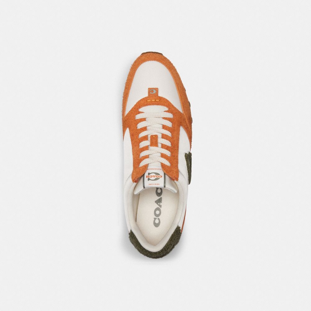 Brown Orange Men Coach Runner Spice Sneakers | NZ_CH50744