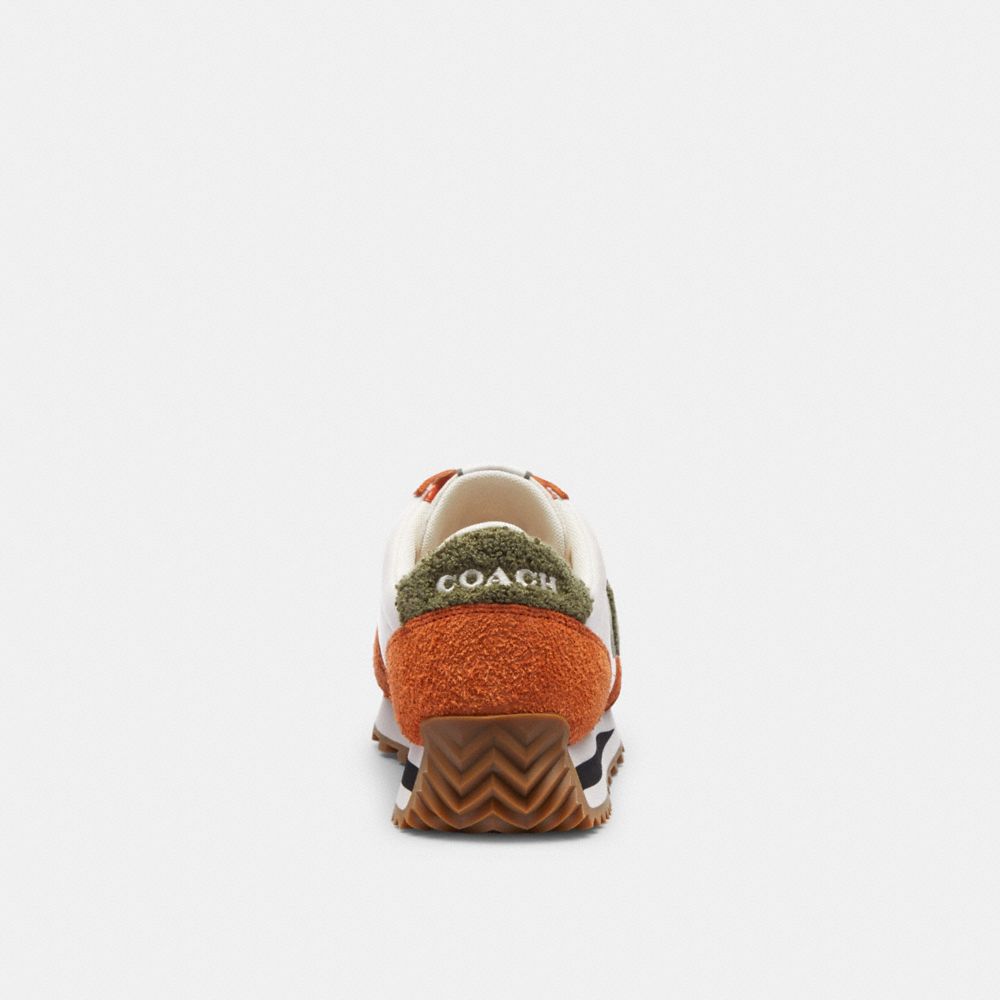 Brown Orange Men Coach Runner Spice Sneakers | NZ_CH50744