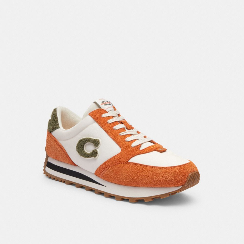 Brown Orange Men Coach Runner Spice Sneakers | NZ_CH50744