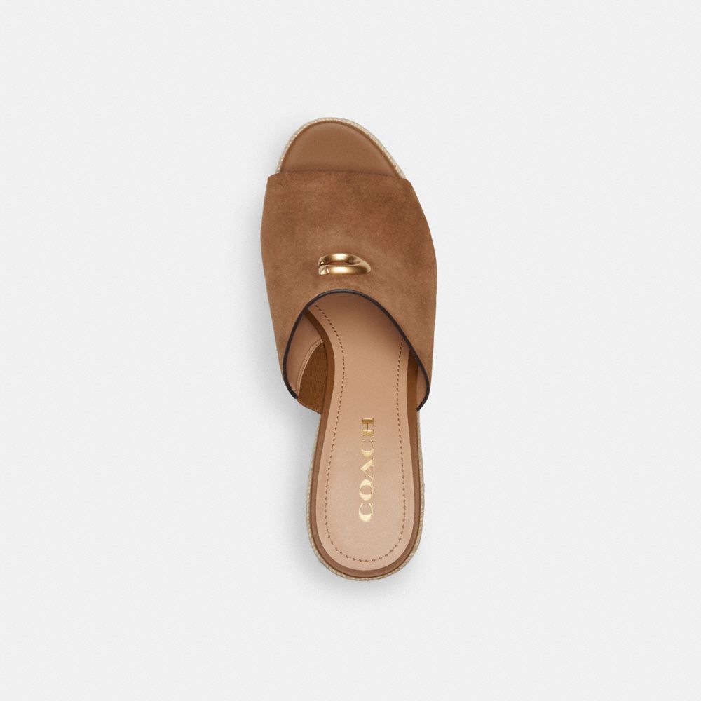 Brown Women Coach Gloria Wedge Coconut Sandals | NZ_CH30836