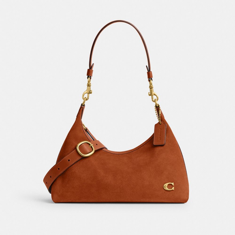 Brown Women Coach Juliet Brass Shoulder Bags | NZ_CH54352