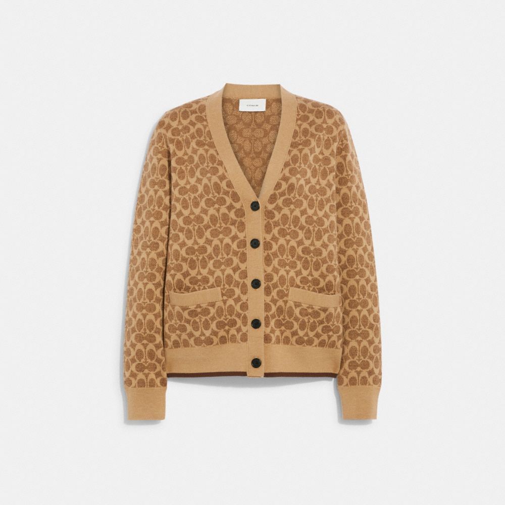 Brown Women Coach Signature Cardigan | NZ_CH80937