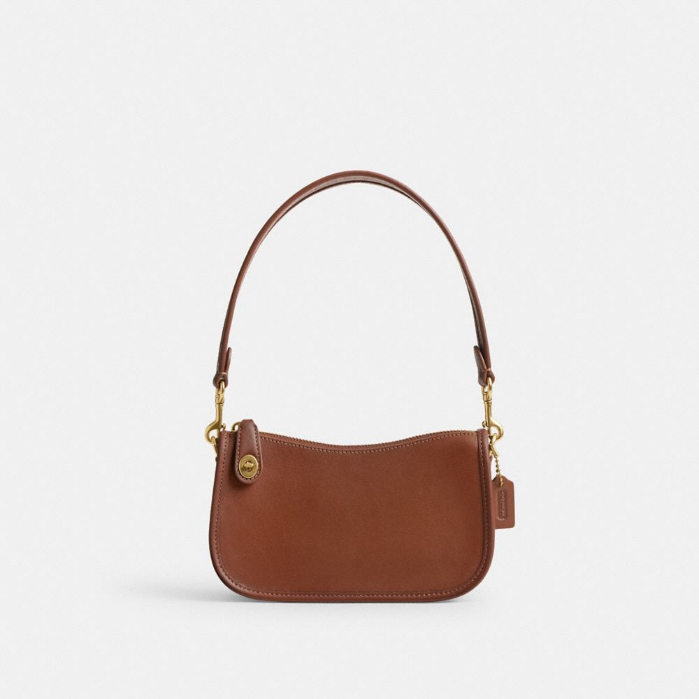 Brown Women Coach Swinger 20 Smooth Leather Shoulder Bags | NZ_CH28382