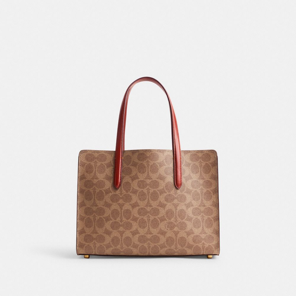 Brown / Red Women Coach Carter 28 In Signature Handbag | NZ_CH17202