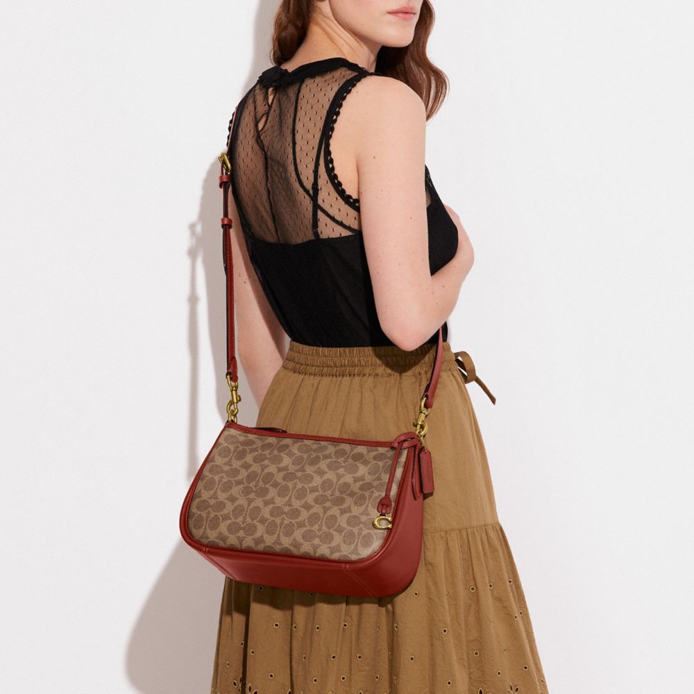 Brown / Red Women Coach Cary In Signature Crossbody Bags | NZ_CH56698