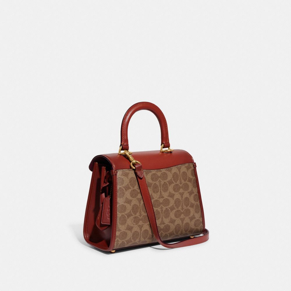 Brown / Red Women Coach Sammy Top Handle In Signature Crossbody Bags | NZ_CH93689