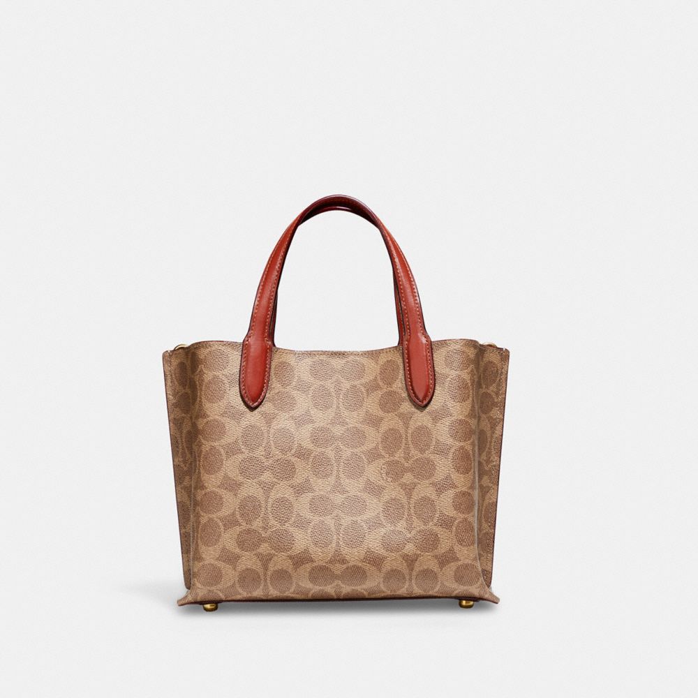 Brown / Red Women Coach Willow 24 In Signature Tote Bag | NZ_CH35158