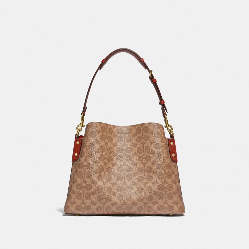 Brown / Red Women Coach Willow In Signature Shoulder Bags | NZ_CH37556