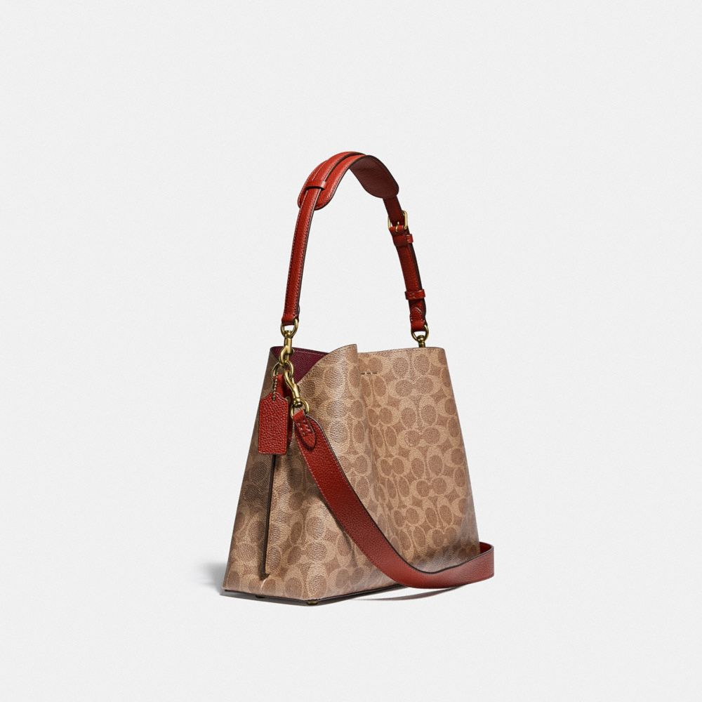 Brown / Red Women Coach Willow In Signature Shoulder Bags | NZ_CH37556