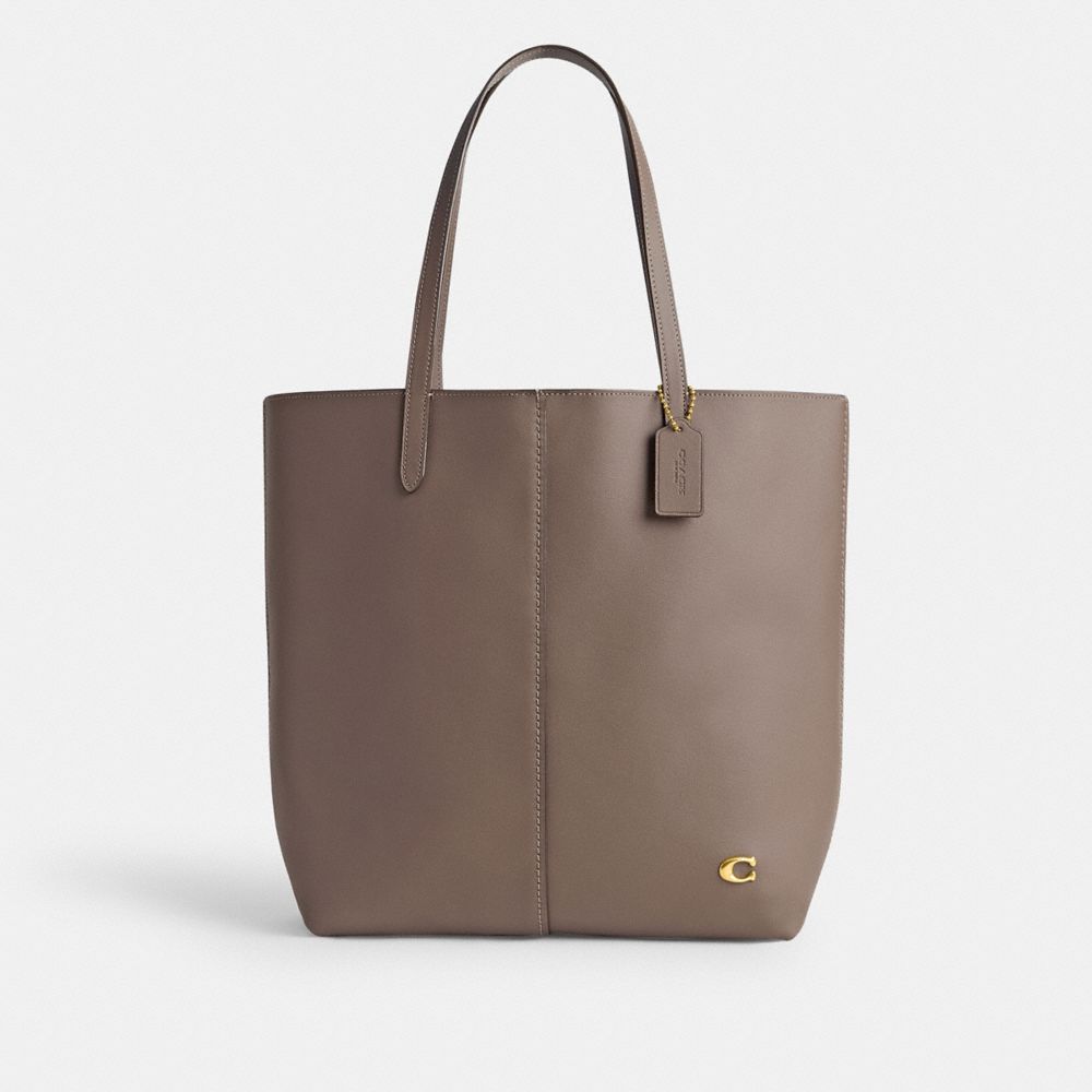 Dark Grey Women Coach North Brass Tote Bag | NZ_CH52891