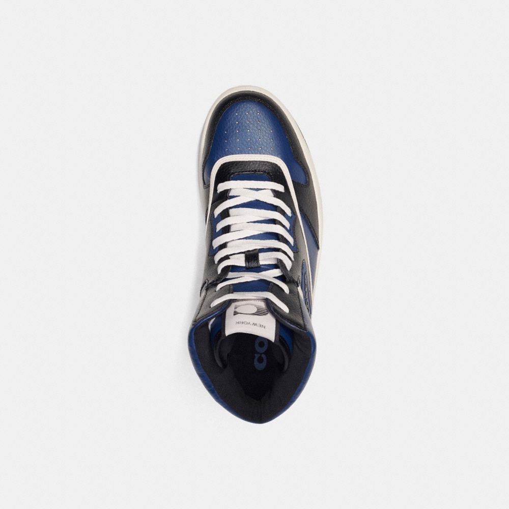 Deep Blue Men Coach C202 High Top Sneakers | NZ_CH91240