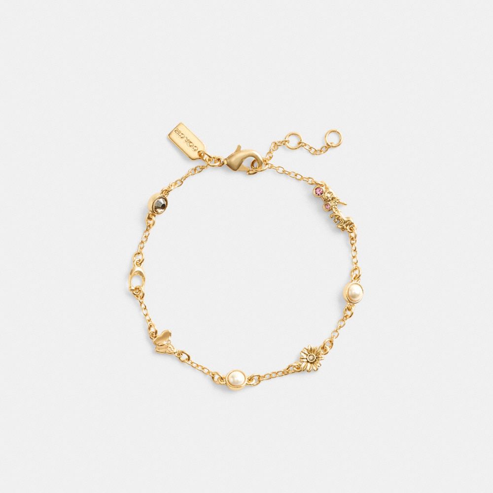 Gold Women Coach Garden Charms Bracelets | NZ_CH71031