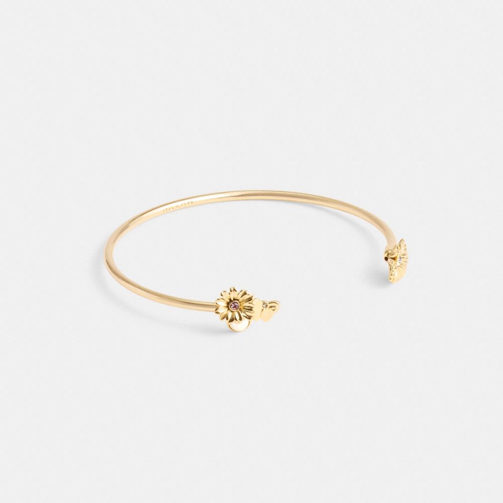 Gold Women Coach Garden Charms Cuff Bracelets | NZ_CH15908