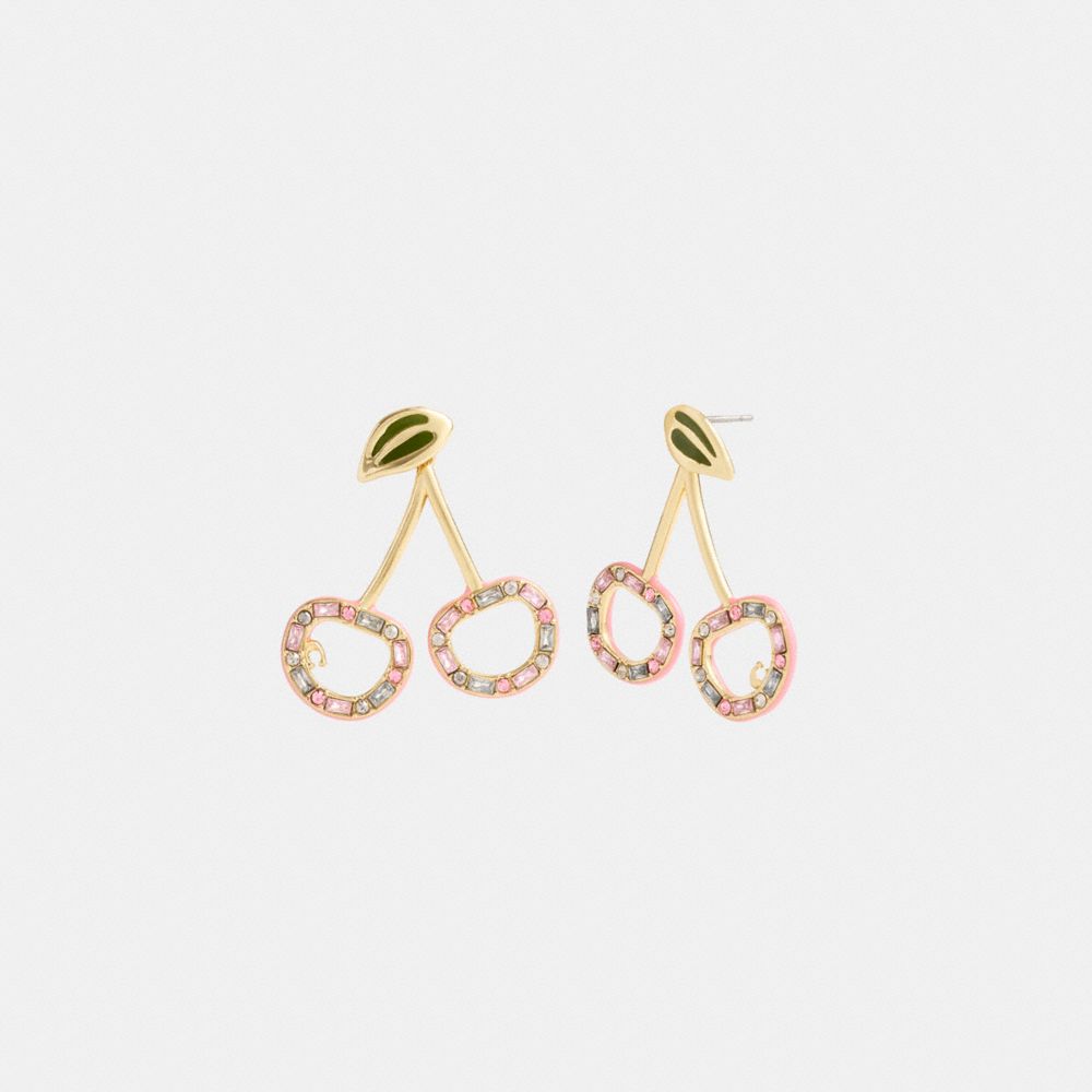 Gold Women Coach Pavé Cherry Drop Earrings | NZ_CH43411