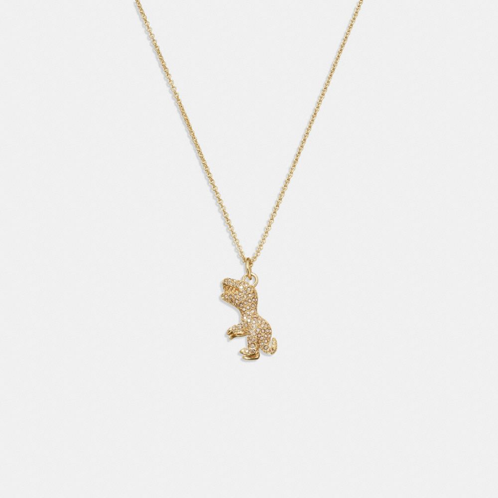 Gold Women Coach Pavé Rexy Necklace | NZ_CH54670