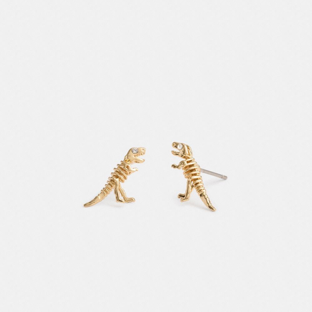 Gold Women Coach Skeletal Rexy Stud Earrings | NZ_CH59633