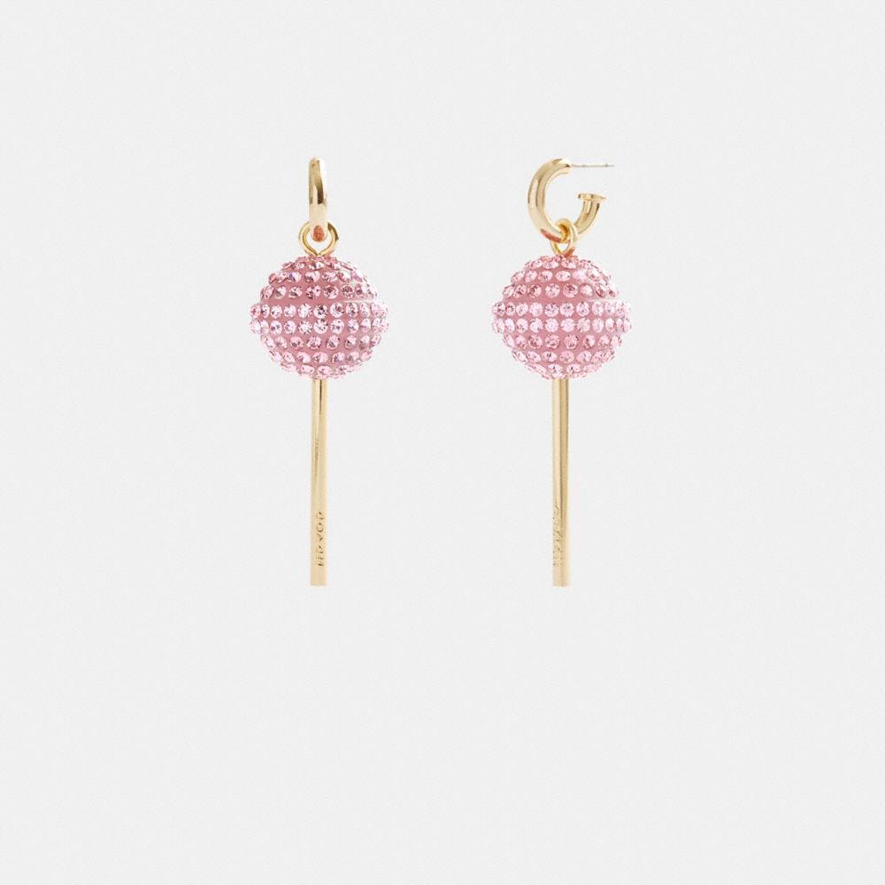 Gold / Pink Women Coach Lollipop Earrings | NZ_CH91266