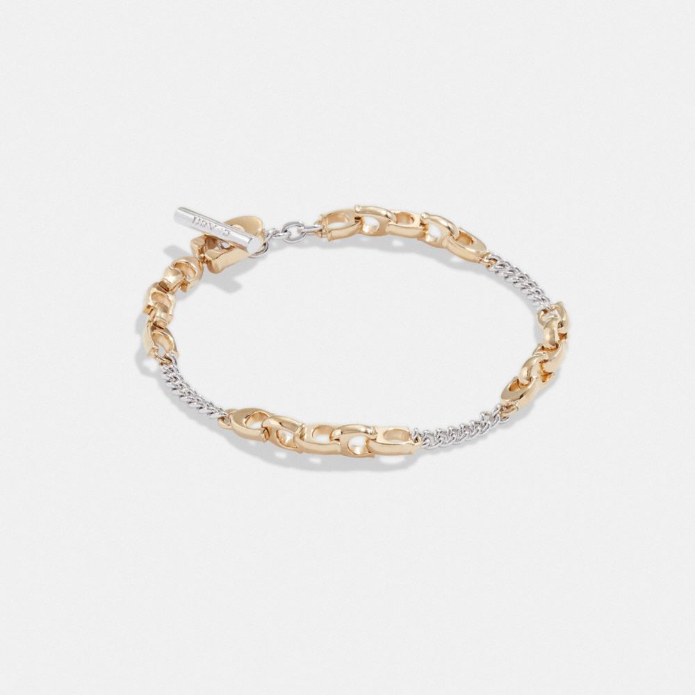 Gold / Silver Women Coach Signature Mixed Chain Bracelets | NZ_CH96310