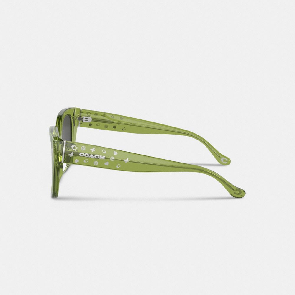 Green Women Coach Charms Oversized Square Sunglasses | NZ_CH66068