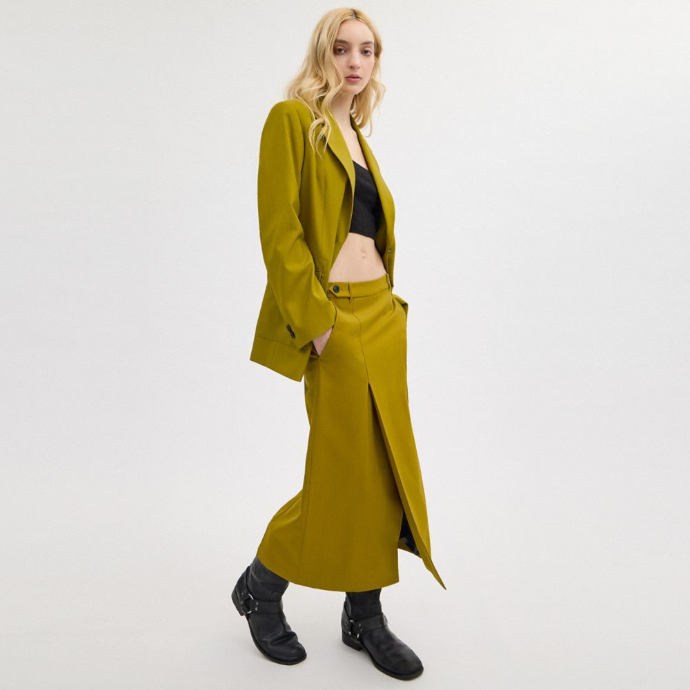 Green Women Coach Long Tailored Skirt | NZ_CH98538