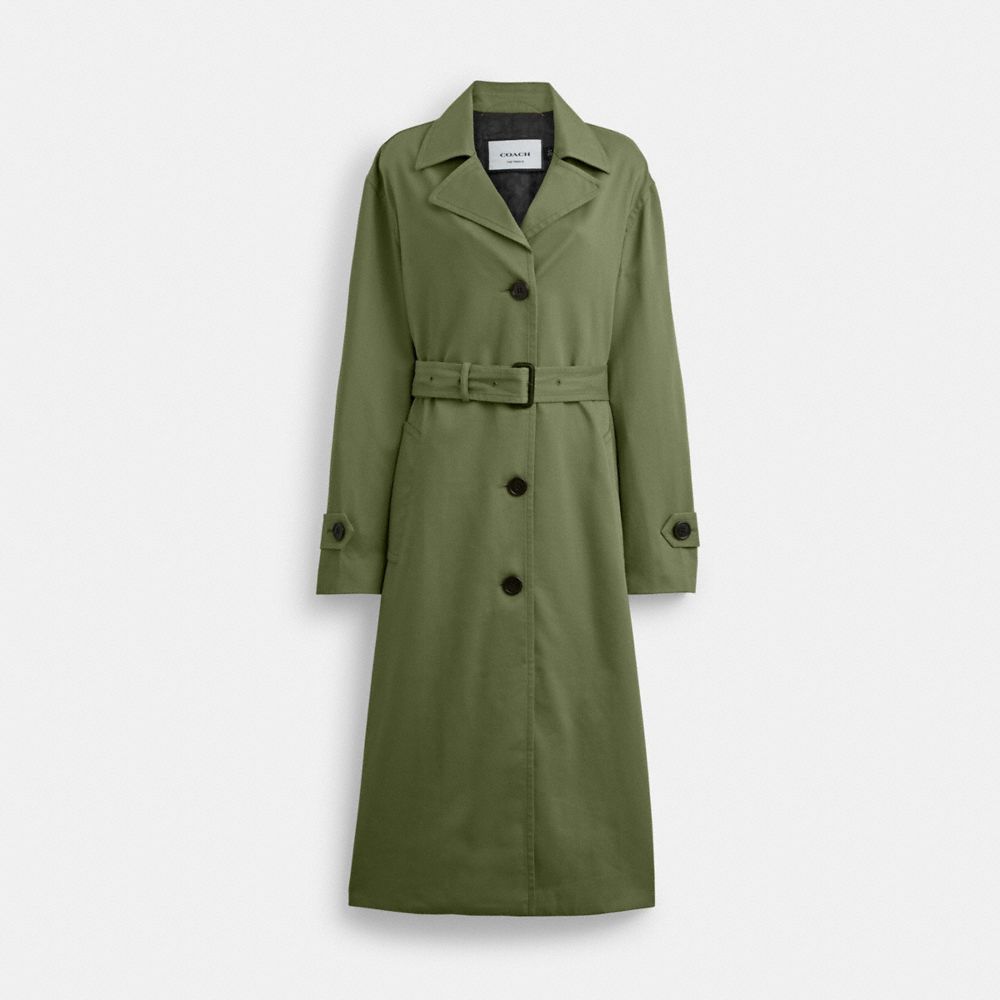 Green Women Coach Oversized Trench Jackets | NZ_CH60147