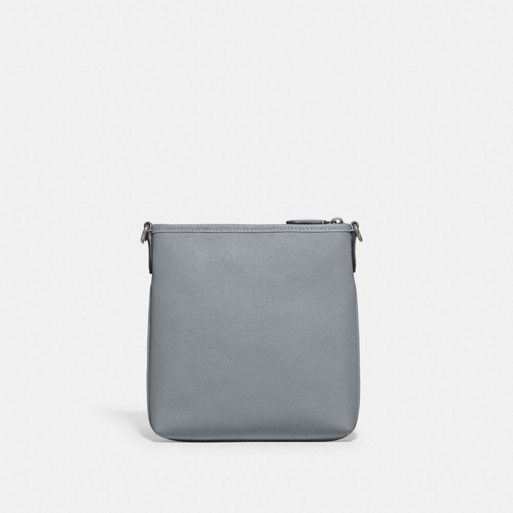 Grey Blue Women Coach Kitt Messenger Crossgrain Leather Crossbody Bags | NZ_CH74251