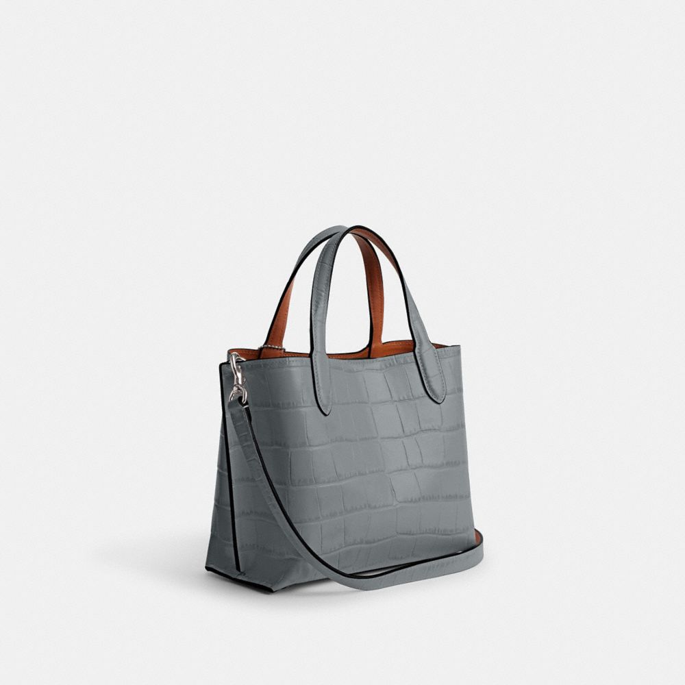 Grey Blue Women Coach Willow 24 Embossed Crocodile Tote Bag | NZ_CH81086