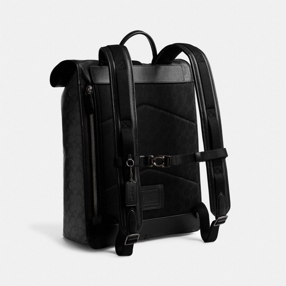 Grey Men Coach Beck Roll Top In Signature Backpacks | NZ_CH77806