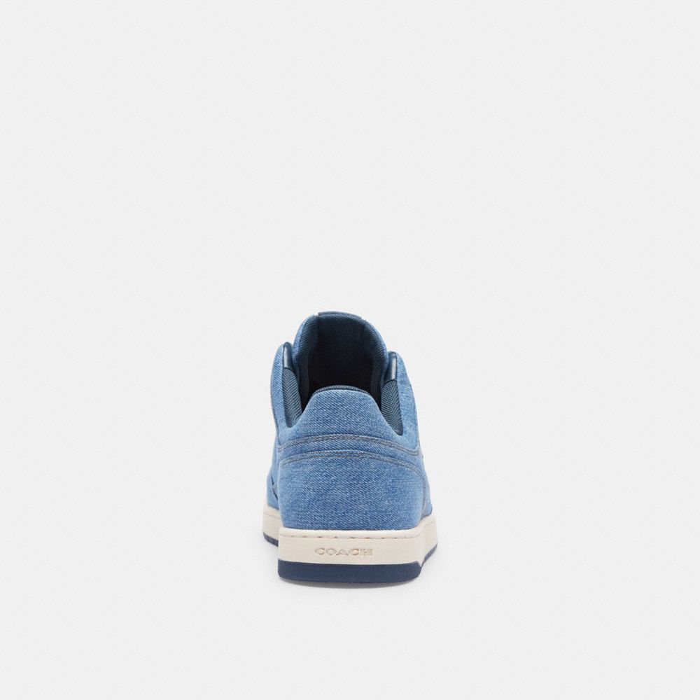 Indigo Blue Men Coach C201 Indigo Denim Sneakers | NZ_CH60340