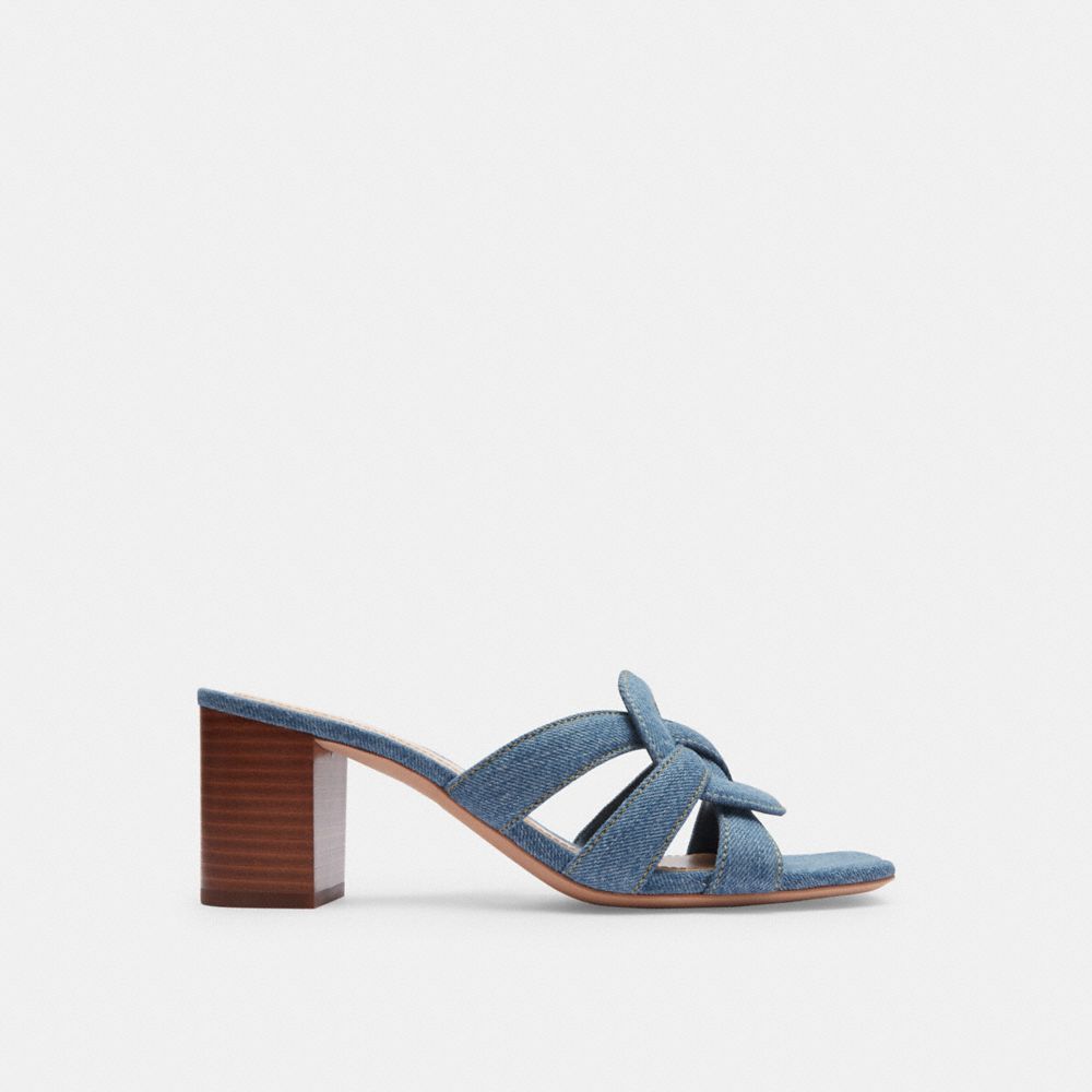 Indigo Blue Women Coach Nikki Indigo Denim Sandals | NZ_CH69757