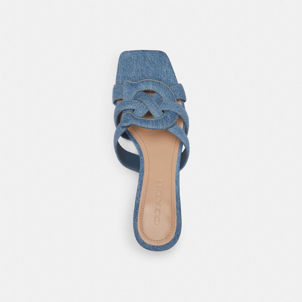 Indigo Blue Women Coach Nikki Indigo Denim Sandals | NZ_CH69757