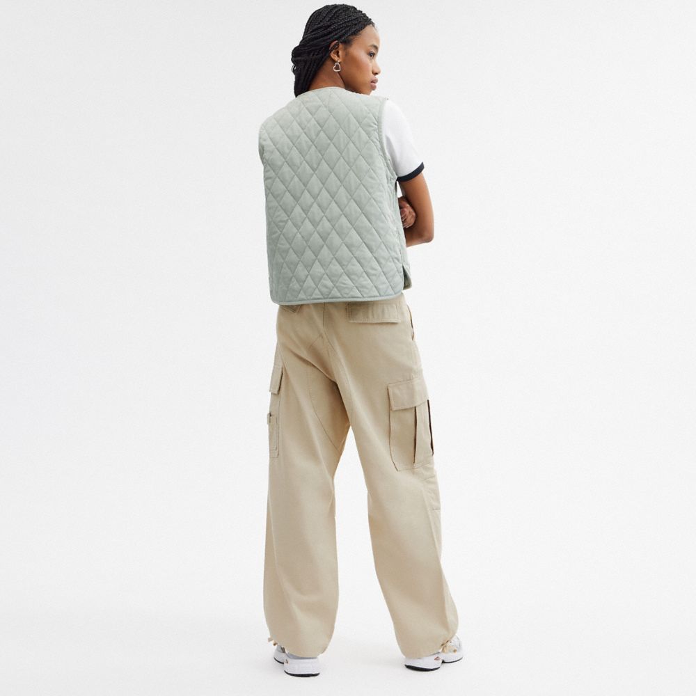 Khaki Men Coach Cargo Pants | NZ_CH75104