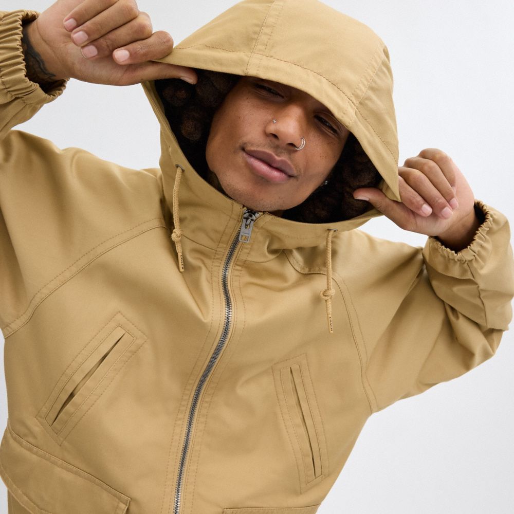 Khaki Men Coach Lightweight Parka Jackets | NZ_CH23831